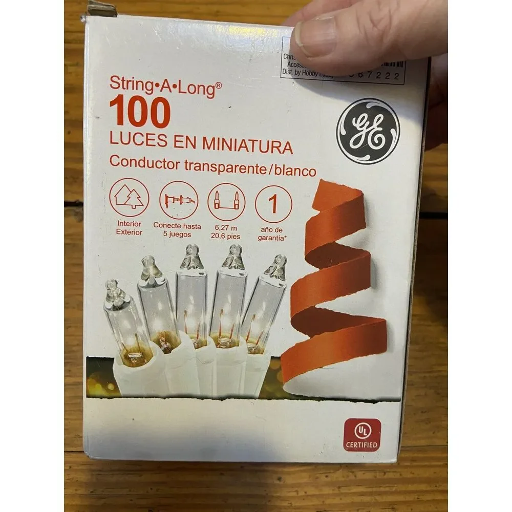 GE String-A-Long 100 Miniature Lights - 20.6' -‎ NEW IN BOX Christmas